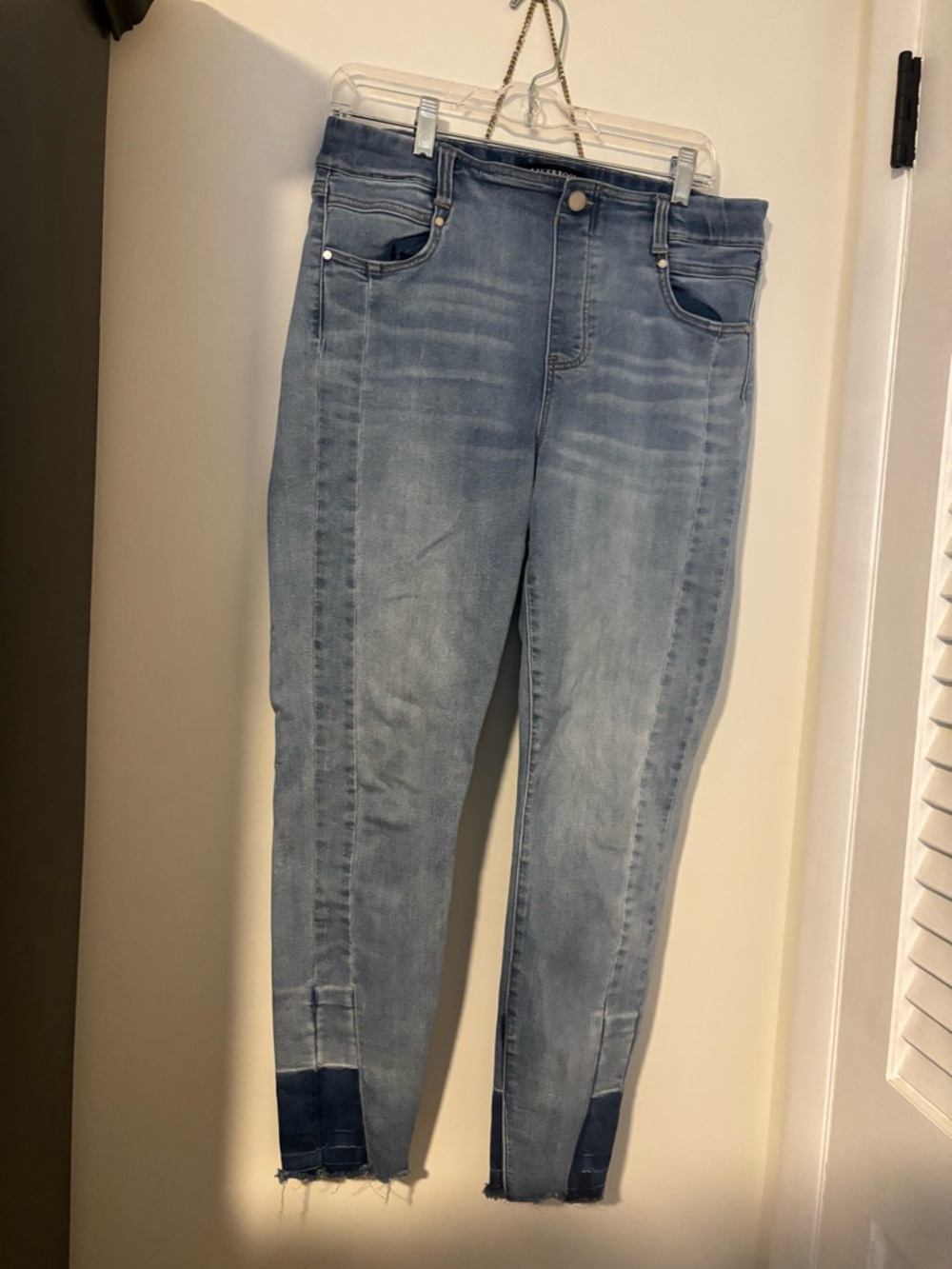 Liverpool Light Blue Skinny Jeans with Dark Hem Detail